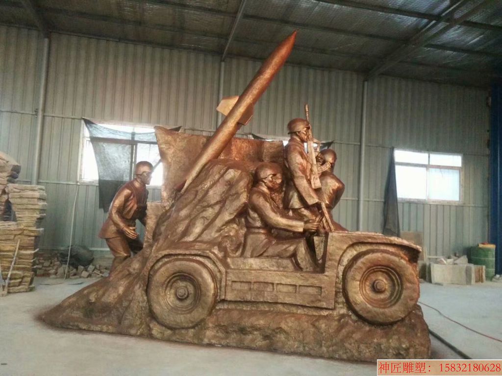 军队人物铜雕塑2
