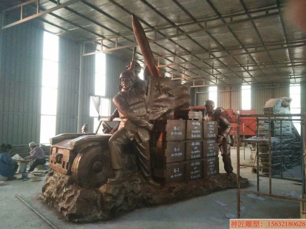 军队人物铜雕塑 景观铜雕塑
